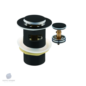 Basin Waste Brevik Popup Slotted Brass 32mm Black