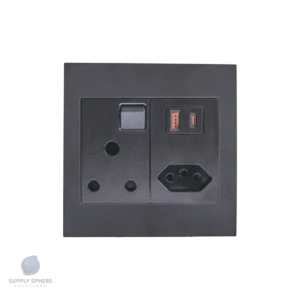 Apollo 100x100 1x16A, 1xIEC, USB 3.1 A+C Edgy Sapphire Black 20W