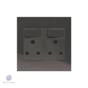 Double 16A Switched Socket Charcoal
